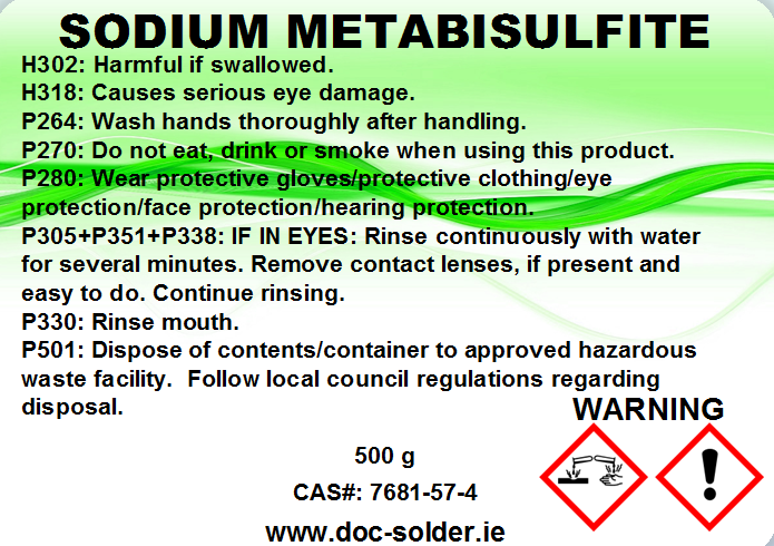 Sodium Metabisulfite 500g